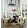 thumbnail image 1 of Rustic White Marble & Espresso Dining Table Set by Acme Gerardo DN00090-5pcs, 1 of 5