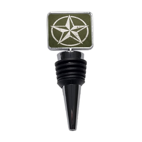 Rustic White Military Army Compass Star Wine Bottle Stopper Cap Plug