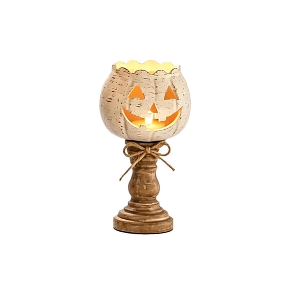 Rustic White Pumpkin Tealight Candle Holder Set, Distressed White Lantern Tealight Holders, Vintage Wooden Pumpkin Candle Holders for Fall Halloween Thanksgiving Harvest Mantel Table Decor