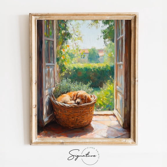 Rustic Wicker Basket, Earthy Cottagecore Wall Art, Window Scene, Vintage Decor, Summer Art, Interior Charm 3860 Unframed Paper Print