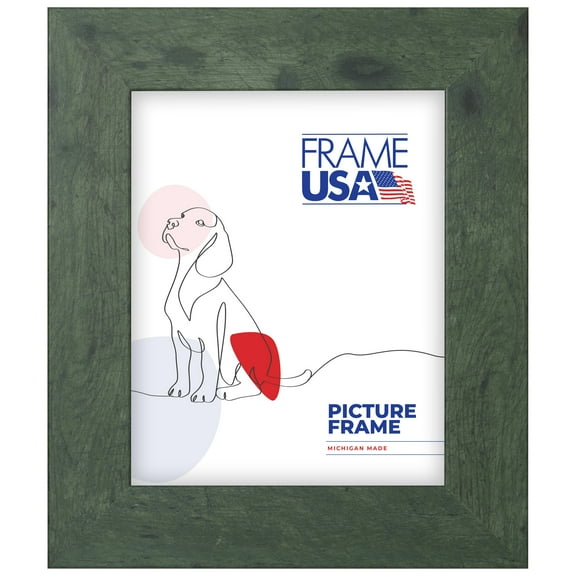 4x5 Picture Frame, Green Rustic II Style 74002, 2 Inch MDF with Glass, Wall Display
