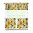 thumbnail image 1 of Rustic Wildflower Curtains 24 Inch - 3 Panel Farmhouse Bohemian Set with Vintage Floral Design, Rod Pocket, 1 of 6