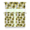 thumbnail image 1 of Rustic Wildflower Curtains 36 Inch - 3 Panel Farmhouse Bohemian Set with Vintage Floral Design, Rod Pocket Kitchen Window Drapes for Cottage Decor, 1 of 6