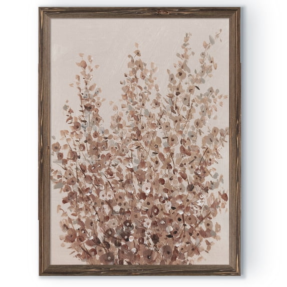 Rustic Wildflowers II - Barnwood Framed Canvas - 17 x 20 - Walnut