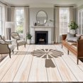 thumbnail image 1 of Rustic Windmill Area Rugs 5'x7', Washable Small Throw Rugs for Laundry Room Playroom, Vintage Country Farmhouse Wooden Grain Indoor Outdoor Rug Non-Slip Low Pile Carpet Runner Reversible Floor Mats, 1 of 8