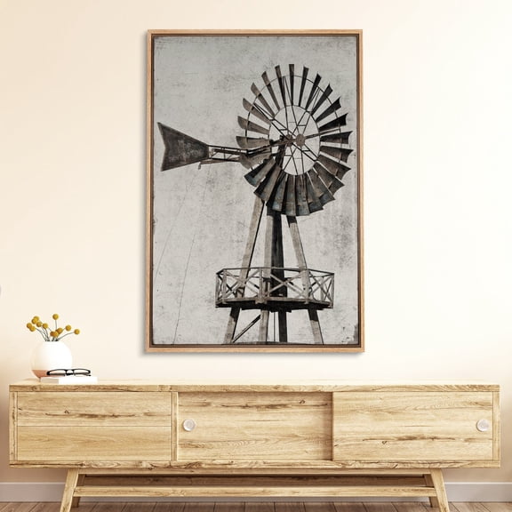 Rustic Windmill Country Landscape Unframed Paper Print