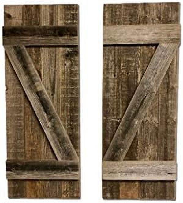 Rustic Window Shutters (Set of 2) Made of 100 Reclaimed and Recycled