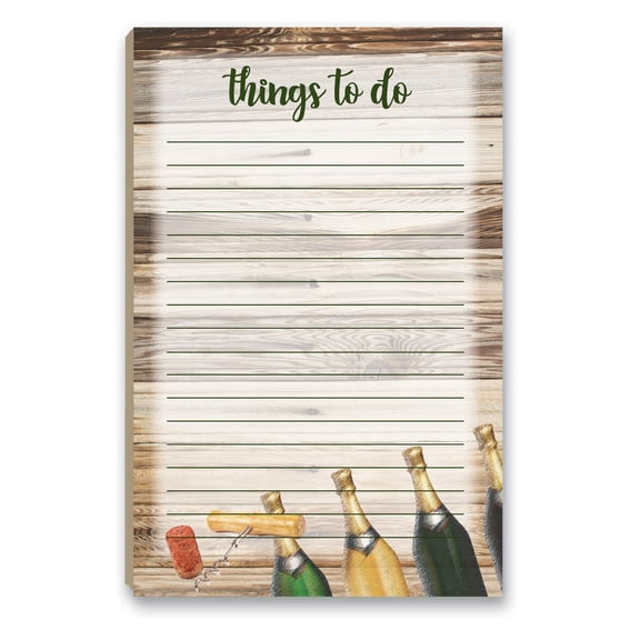 Rustic Wine To-Do List Magnetic Notepad - 5.5" x 8.5" - 50 Sheets Per Pack - B45