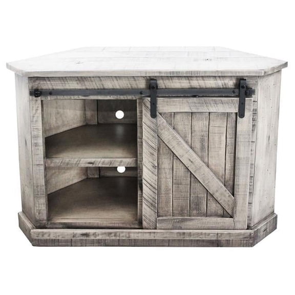Rustic Winsome Corner TV Stand, Rustic Barnwood