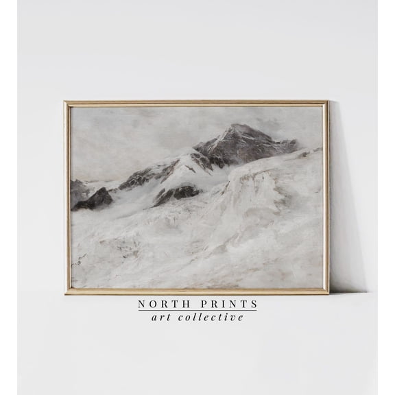 Rustic Winter Alps Lodge Unframed Paper Print