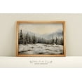 thumbnail image 1 of Rustic Winter Landscape, Snowy Countryside Print Home Decor #2123, Stretched Canvas Size 12x18, 1 of 4