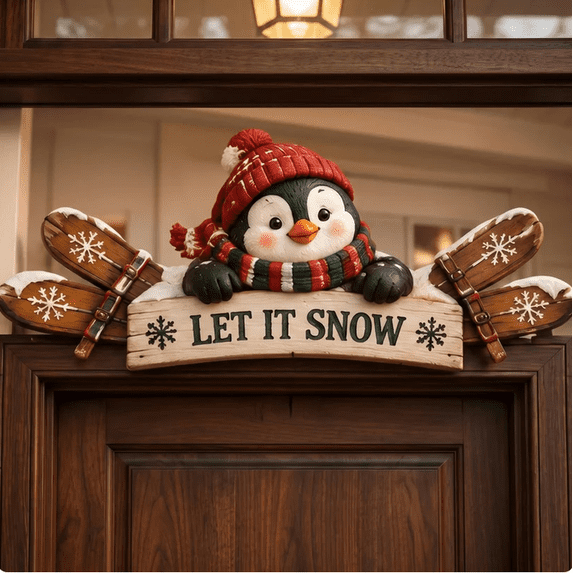 Rustic Winter Mountain Cabin Door Frame Decor with Easy Hanging Design ...