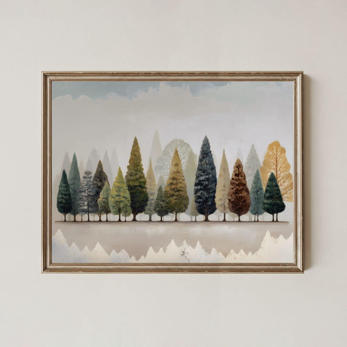 Rustic Spurce Tree Rustic Winter Pine Tree Wall Art Print, Moody Xmas Farmhouse, Evergreen ...