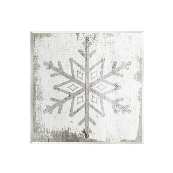 Rustic Winter Snowflake Shape Holiday Graphic Art Unframed Art Print Wall Art