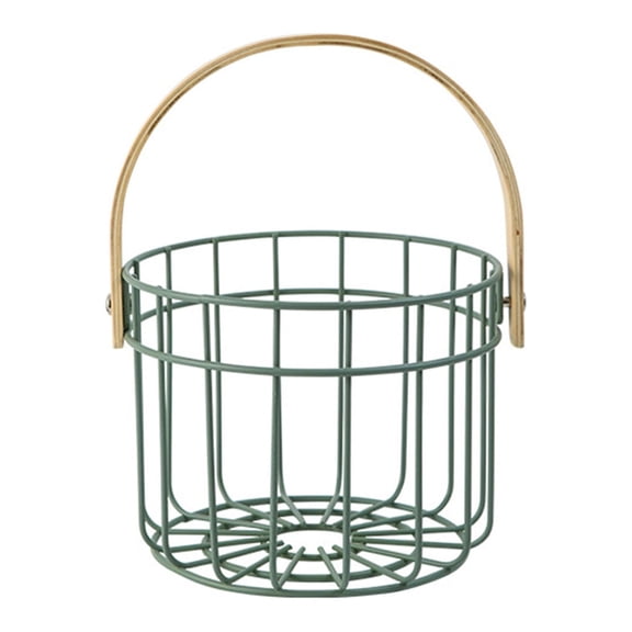 Rustic Wire Egg Basket Vegetable Fruit Serving Basket for Carrying Collecting Chicken Eggs Kitchen Restaurant Storage