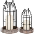 thumbnail image 1 of Rustic Wire Metal Cloche Set of 2 Candle Lantern Decorative Indoor Outdoor Vintage Cage Candle Holders Modern Farmhouse Decor for Fireplace Mantle Entryway Living Room Kitchen, 1 of 8