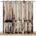 thumbnail image 1 of Rustic Wood Barn Door Blackout Curtains Village Wooden Home Decor Vintage Farmhouse Country Plank Decorate For Bedroom Living Room Grommet Window Drapes 53"W x 63"L (Pack of 2), 1 of 6