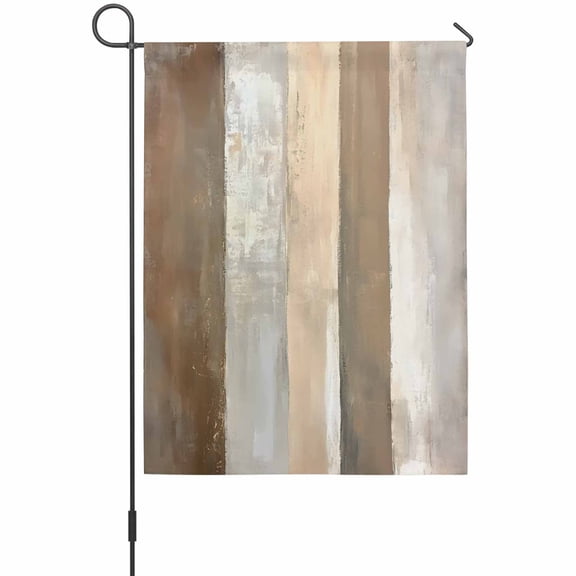 Rustic Wood Barn Garden Flag 12 x 18 Inches, Brown Watercolor Striped Minimalism Weather Proof Outdoor Patio Flags Double Sided Small Garden Decoration for Yard Outside Home