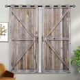 thumbnail image 1 of Rustic Wood Blackout Curtains Vintage Wooden Barn Door Farmhouse Home Bedroom Living Room Decor Grommet Window Drapes 2 Panels, 1 of 5
