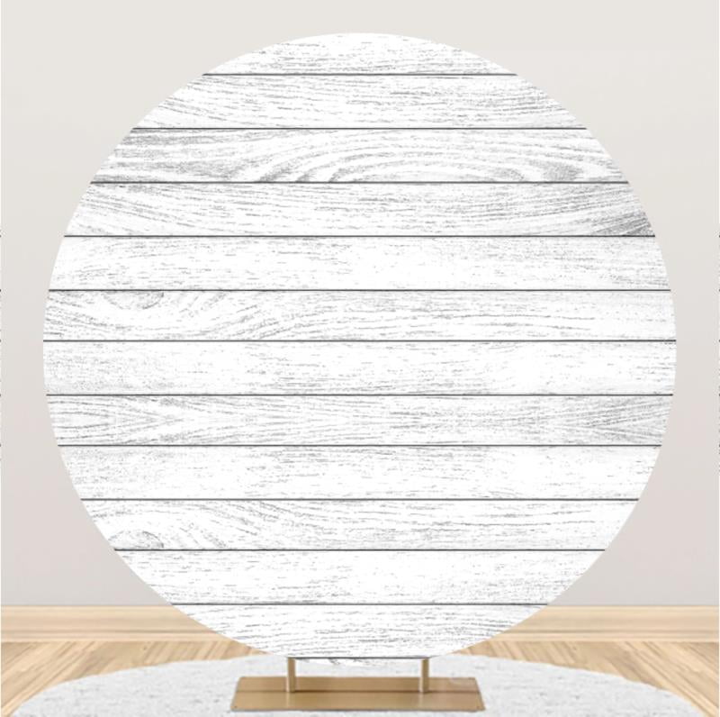 Rustic Wood Board Round Backdrop Cover Retro Wooden Plank Baby Shower ...