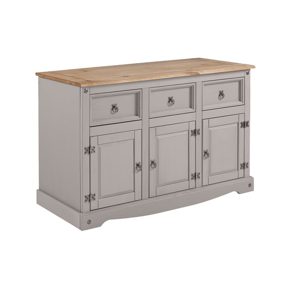 Rustic Wood Buffet Sideboard - Solid Pine Storage Cabinet - Dovetail Drawers - Easy Assembly