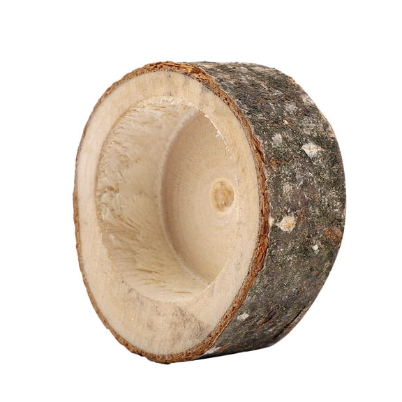 Rustic Wood Candle Stand, Natural Bark Detail, Perfect For Table Centerpieces Relaxing Vibes