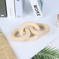 thumbnail image 1 of Rustic Wood Chain Link Decor - Handmade Carved 3 Link Wood Knot Chain, Farmhouse Coffee Table Decor, Book Shelf Decor Accents, Bookshelf Decor,Boho, Country or Modern Home Décor for Shelves, 1 of 9
