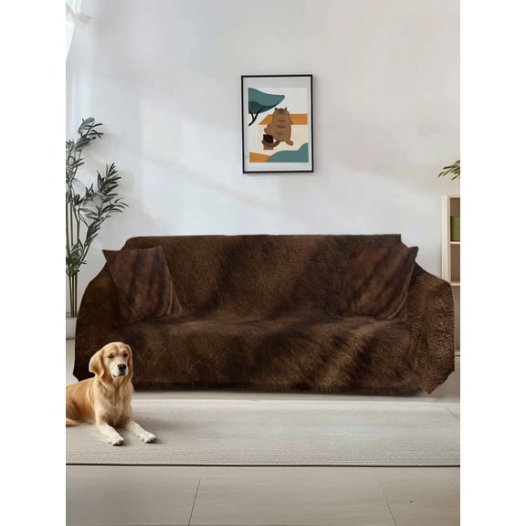 Rustic Wood Couch Cover Sofa Covers 3 Cushion Sectional Couch, Brown Wooden Planks Farmhouse Vintage Washable Sofa Covers Slipcover Sectional Sofa Cover, Furniture Protector 71"x150"