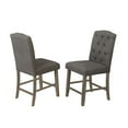 thumbnail image 1 of Rustic Wood Counterheight Dining Chairs with Beige Linen Fabric (Set of 2), 1 of 3