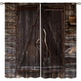 thumbnail image 1 of Rustic Wood Curtains Vintage Barn Door Farmhouse Cottage Barn Door Pattern Blackout Curtains Country Living Room Style Printed Curtains 42x63 Inches, 1 of 6