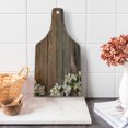 thumbnail image 1 of Rustic Wood Cutting Board, White Blossom Arrangement on Vintage Style Table Illustration Motif, Decorative Tempered Glass Cutting and Serving Board, in 3 Sizes, by Ambesonne, 1 of 2