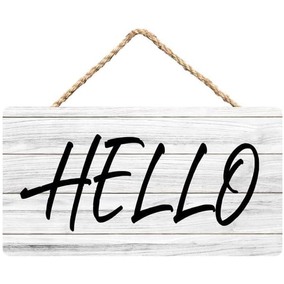 Rustic Wood Decor Signs, Hello Wooden Sign Wall Art,Hanging Door Sign ...