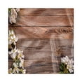 thumbnail image 1 of Rustic Wood Decorative Satin Napkins Set of 4, White Blossom Arrangement on Vintage Style Table Illustration Motif, Square Fabric Party & Dinner Napkin, 18", Brown Ivory and Green, by Ambesonne, 1 of 2
