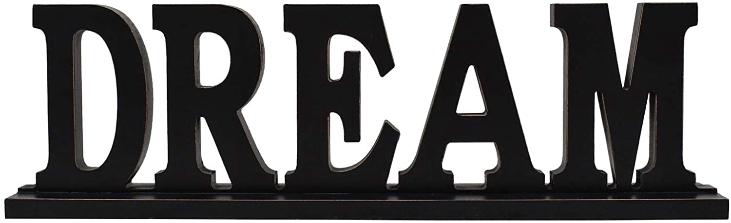 Rustic Wood Dream Sign for Home Decor, Decorative Wooden Cutout Word ...