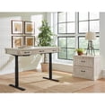 thumbnail image 1 of Rustic Wood Electronic Sit/Stand Desk Writing Table Office Storage White, 1 of 10