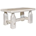 thumbnail image 1 of Rustic Wood Footstool - Solid Pine Legs - 10x16x10 Inch - Ready to Finish, 1 of 1