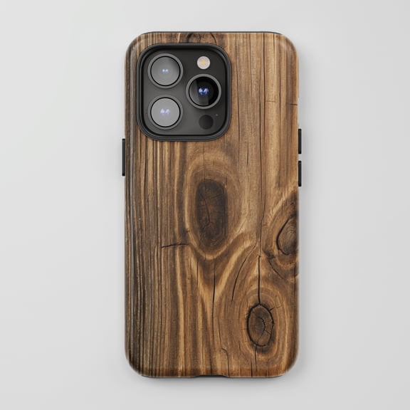 Rustic Wood Grain For All iPhone Series Protective Phone Case Natural Brown Wood Finish