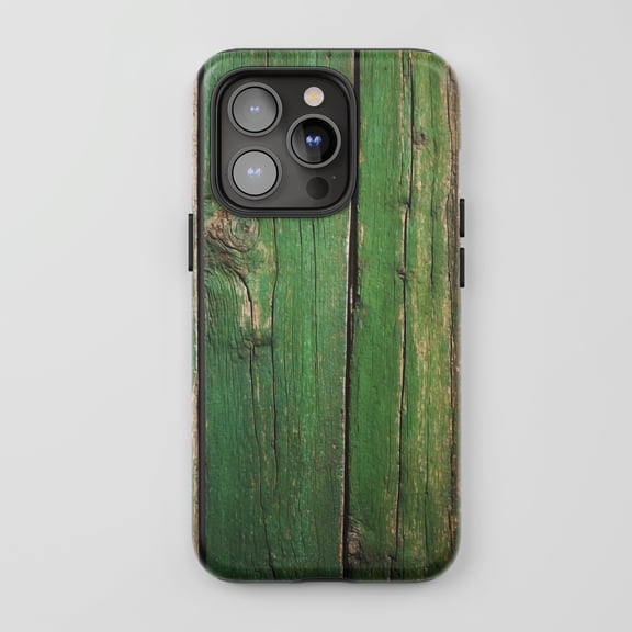 Rustic Wood Grain For All iPhone Series Tough Phone Case Distressed Natural Green