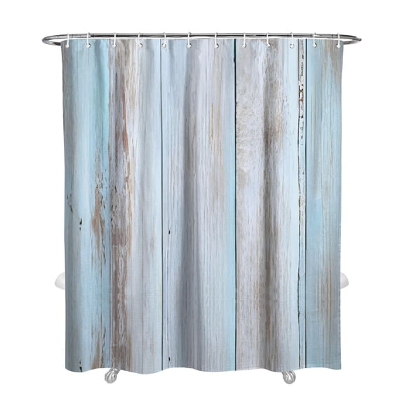 Rustic Wood Grain Shower Curtain, Waterproof Fabric Bathroom Curtain with Hooks, Machine Washable Vintage Wooden Pattern, Weathered Wood Texture, Farmhouse Style, Nature-Inspired
