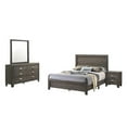 thumbnail image 1 of Rustic Wood Gray 4pc Bedroom Set in Queen with Dresser Mirror and Nightstand, 1 of 4