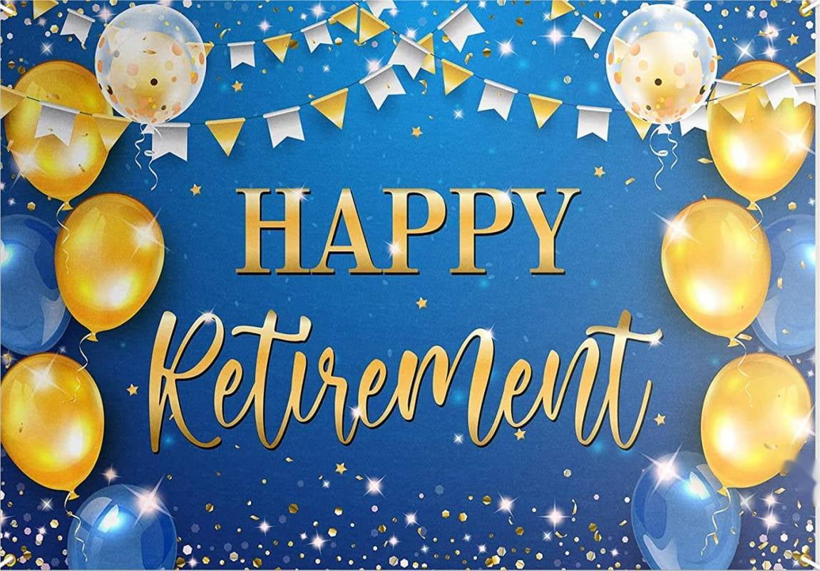 Rustic Wood Happy Retirement Backdrop Lights Photography Background ...