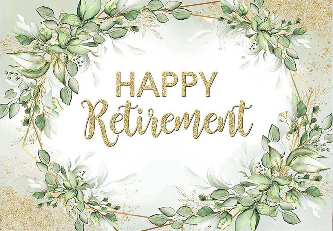 Rustic Wood Happy Retirement Backdrop Lights Photography Background ...