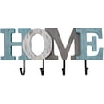 thumbnail image 1 of Rustic Wood Home Letter Sign with 4 Hooks Cutout Home Sign Wall Mounted Key Rack Decor, 1 of 7