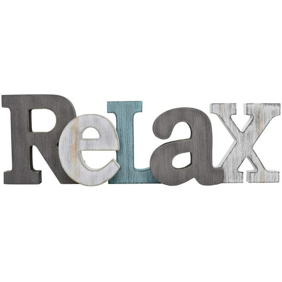 Rustic Wood Letters Relax Sign Free Standing Relax Table Top Sign Wall Mounted Relax Letters Decor