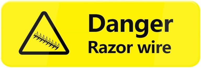 Rustic Wood Plaque Sign Danger Razor Wire Sign Inspirational Wooden ...