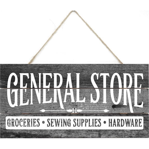Rustic Wood Sign Hanging Wall Decor General Store Rustic Wooden Plank Sign 10x5 Inch
