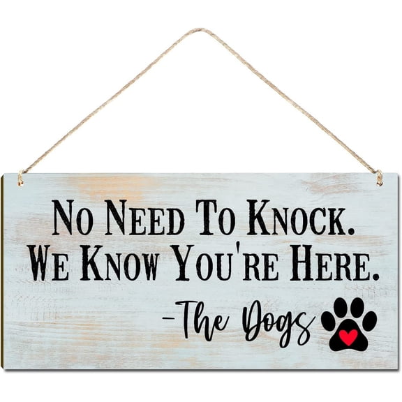 Rustic Wood Sign Hanging Wall Decor Welcome Sign No Need To Knock We Know You're Here House Warming Gift Funny Wreaths Decorations Rustic Farmhouse Wall Pediments Art Decor 10x5 Inch