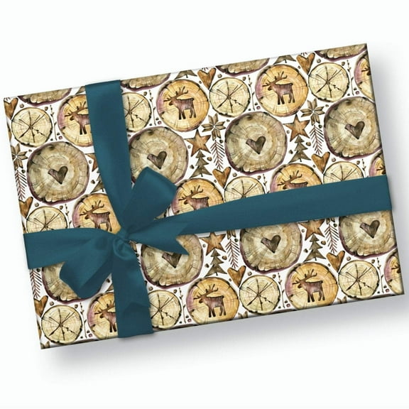 Rustic Wood Slice Wrapping Paper