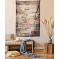 thumbnail image 1 of Rustic Wood Tapestry Queen Size, Arrangement with Planks Earthy Toned Image Old Weathered Look Print, Wall Hanging Bedspread Bed Cover Wall Decor, 80" X 80", Grey Umber, 1 of 4