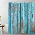 thumbnail image 1 of Rustic Wood Texture Shower Curtain for Bathroom Farmhouse Blue Brown Wood Board Bathroom Shower Curtain Country Plank Shower Curtain Bath Accessories Home Decor with 10 Hooks 60x72 Inches, 1 of 5
